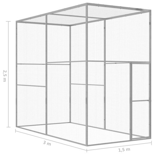 Kattenkooi 3x1,5x2,5 m gegalvaniseerd staal - Afbeelding 5