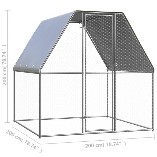 Buitenhok voor kippen 2x2x2 m gegalvaniseerd staal - Afbeelding 4