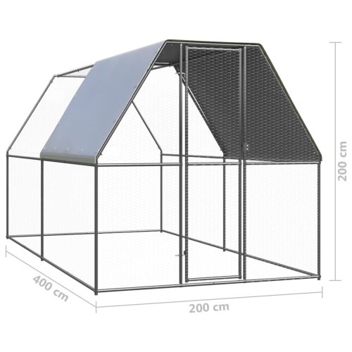 Kippenhok 2x4x2 m gegalvaniseerd staal - Afbeelding 5