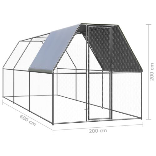 Kippenhok 2x6x2 m gegalvaniseerd staal - Afbeelding 5