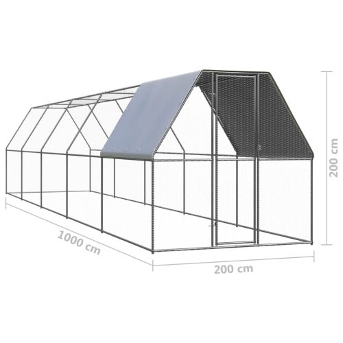 Kippenhok 2x10x2 m gegalvaniseerd staal - Afbeelding 5