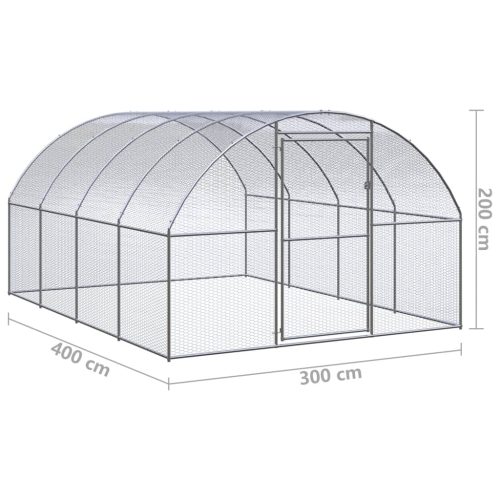 Kippenren 3x4x2 m gegalvaniseerd staal - Afbeelding 7