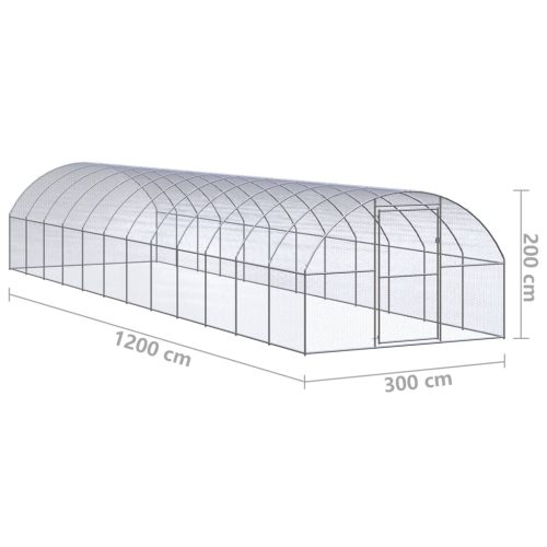 Kippenren 3x12x2 m gegalvaniseerd staal - Afbeelding 7