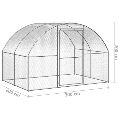 Kippenren 3x2x2 m gegalvaniseerd staal - Afbeelding 8