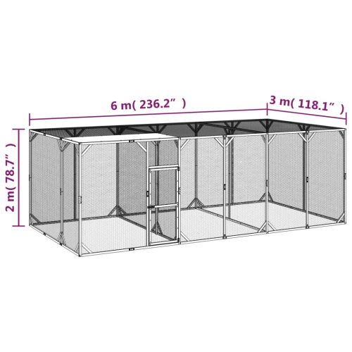 Kippenhok 600x300x200 cm geïmpregneerd massief grenenhout - Afbeelding 6