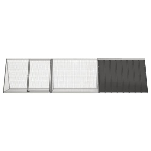 Konijnenhok 302,5x80,5x71 cm gegalvaniseerd staal antraciet - Afbeelding 3