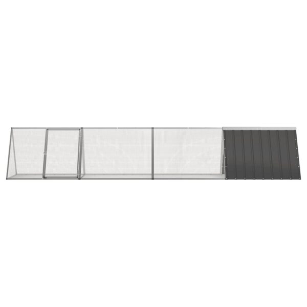 Konijnenhok 403,5x80,5x71 cm gegalvaniseerd staal antraciet - Afbeelding 3
