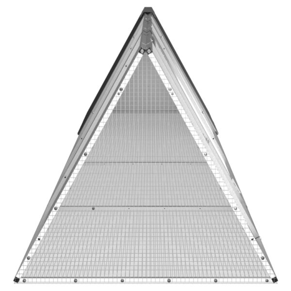 Konijnenhok 403,5x80,5x71 cm gegalvaniseerd staal antraciet - Afbeelding 4