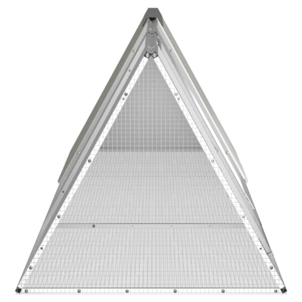 Konijnenhok 302,5x80,5x71 cm gegalvaniseerd staal grijs - Afbeelding 4