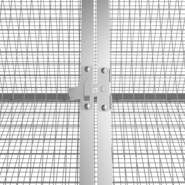 Konijnenhok 302,5x80,5x71 cm gegalvaniseerd staal grijs - Afbeelding 5
