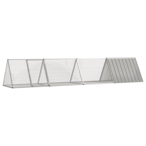 Konijnenhok 403,5x80,5x71 cm gegalvaniseerd staal grijs