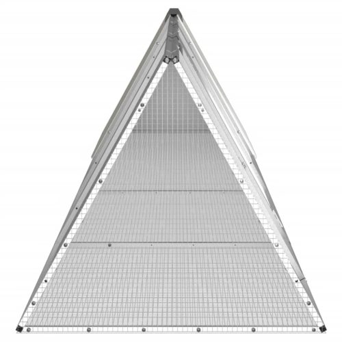 Konijnenhok 403,5x80,5x71 cm gegalvaniseerd staal grijs - Afbeelding 4