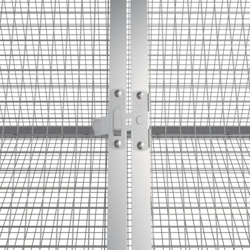 Konijnenhok 403,5x80,5x71 cm gegalvaniseerd staal grijs - Afbeelding 5