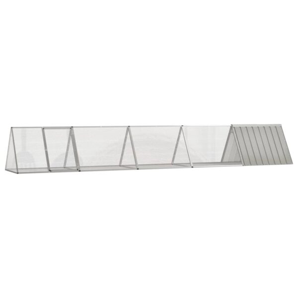 Konijnenhok 504,5x80,5x71 cm gegalvaniseerd staal grijs