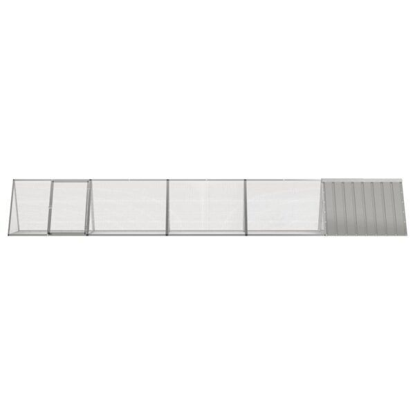 Konijnenhok 504,5x80,5x71 cm gegalvaniseerd staal grijs - Afbeelding 3