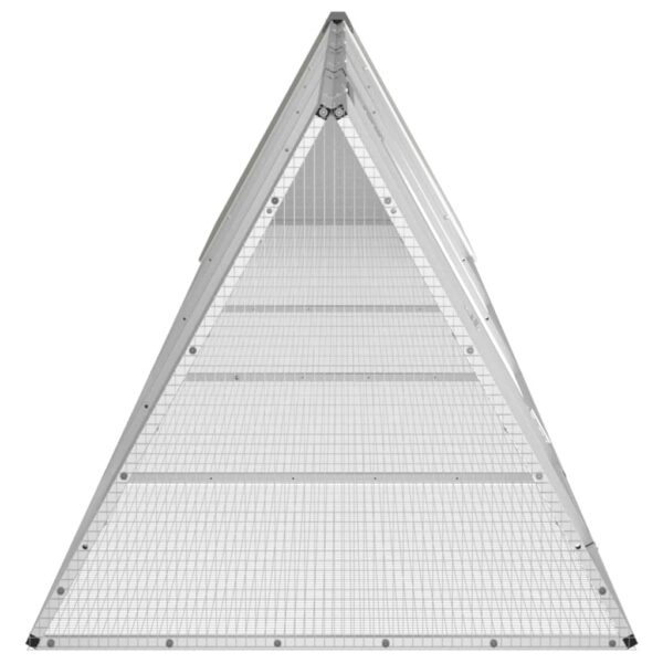 Konijnenhok 504,5x80,5x71 cm gegalvaniseerd staal grijs - Afbeelding 4
