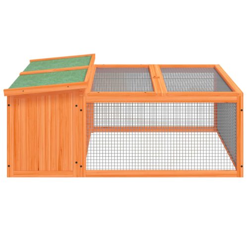 Konijnenhok 117,5x97x47,5 cm massief grenenhout bruin - Afbeelding 5