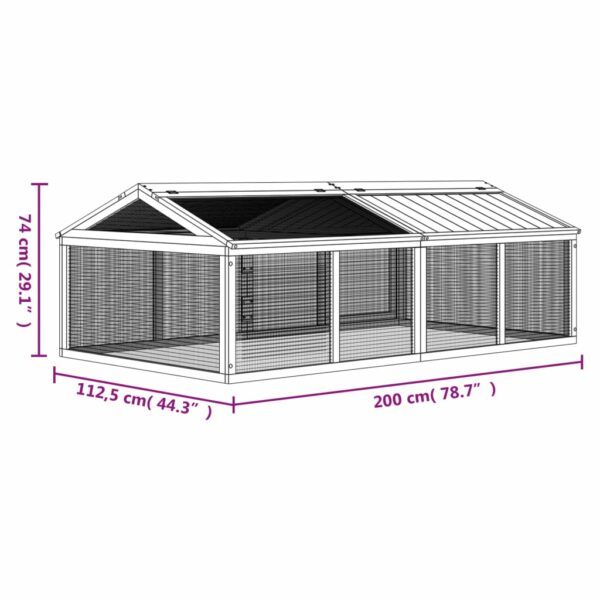 Dierenren 200x112,5x74 cm massief grenenhout mokkakleurig - Afbeelding 7
