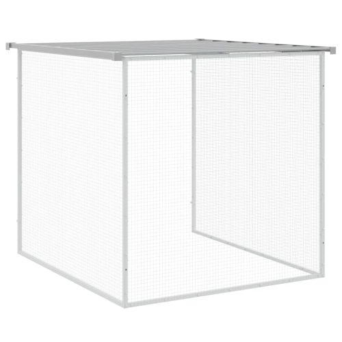 Kippenhok met dak 803x98x90 cm gegalvaniseerd staal lichtgrijs - Afbeelding 8