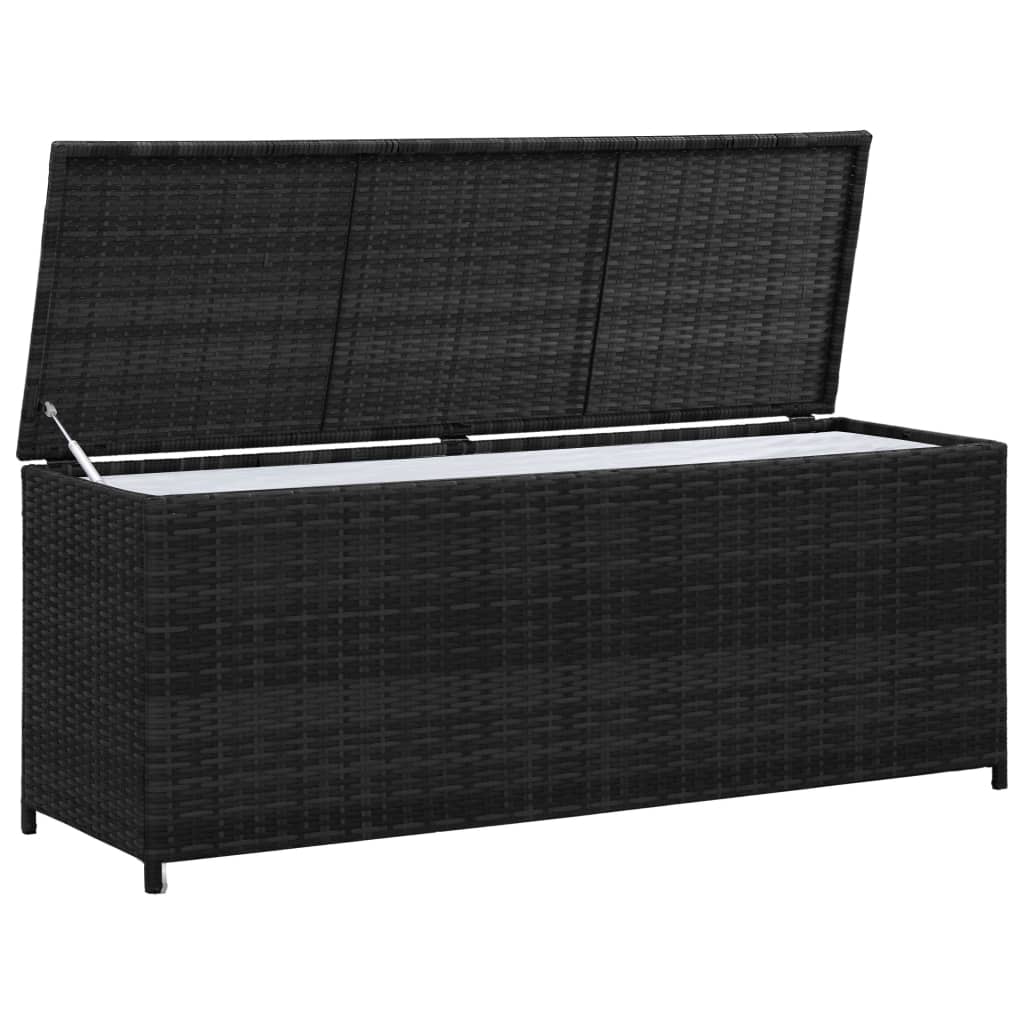 Tuinbox 150x50x60 cm poly rattan zwart - Afbeelding 3