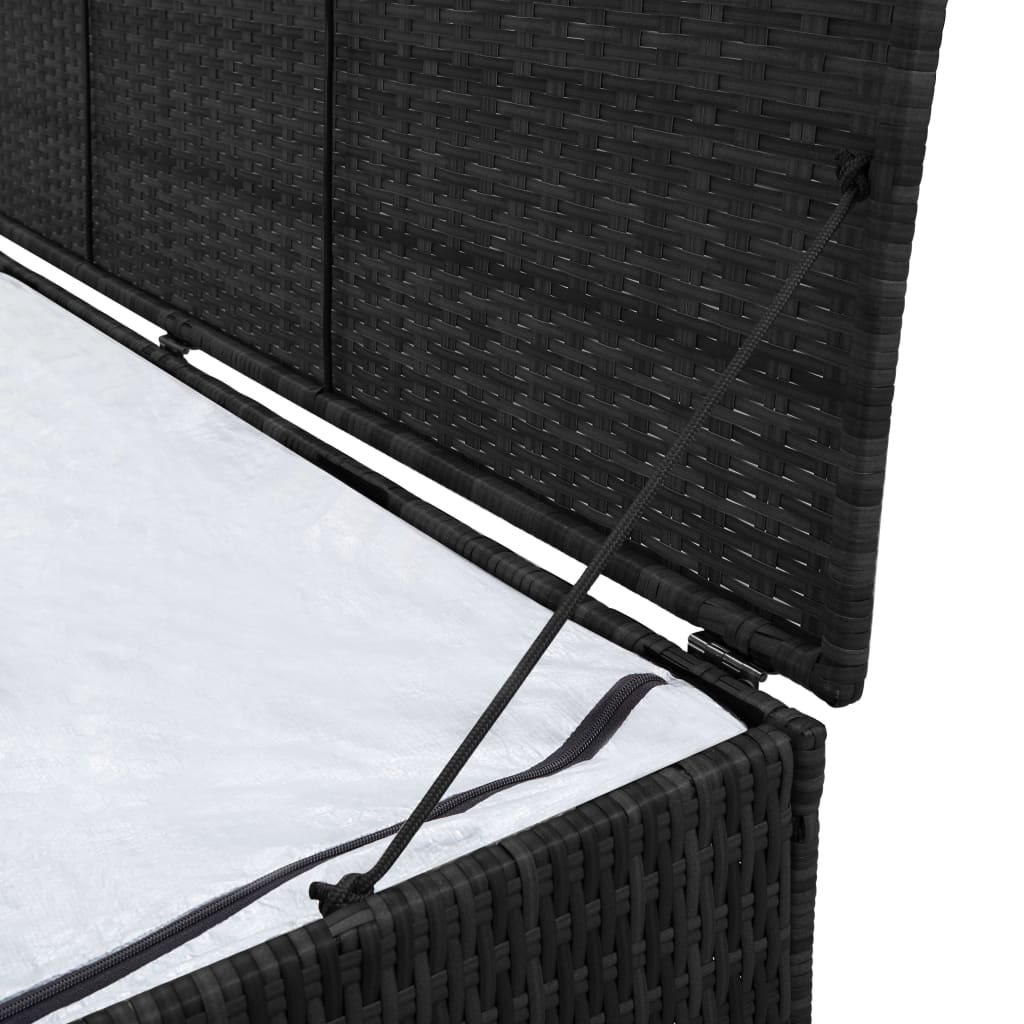 Tuinbox 150x50x60 cm poly rattan zwart - Afbeelding 4