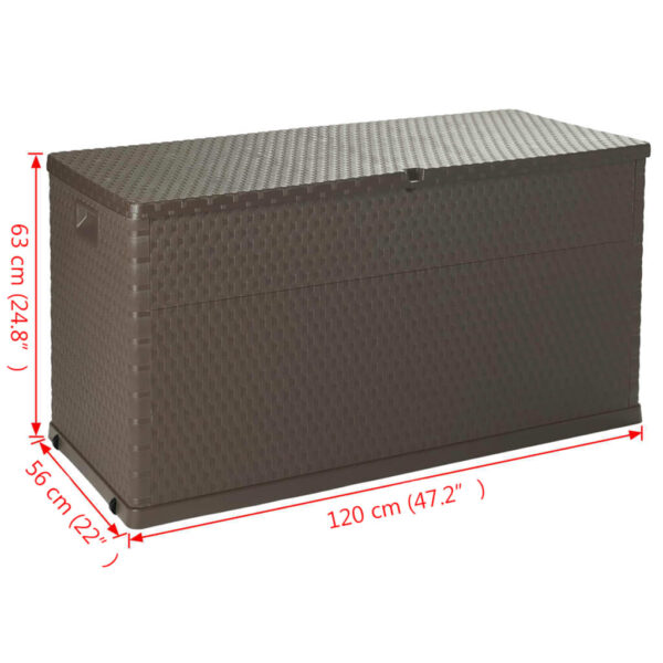 Tuinbox 120x56x63 cm polypropeen rattan bruin - Afbeelding 11