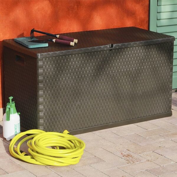 Tuinbox 120x56x63 cm polypropeen rattan bruin - Afbeelding 3