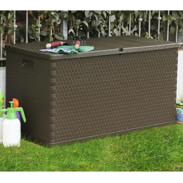 Tuinbox 120x56x63 cm polypropeen rattan bruin - Afbeelding 4