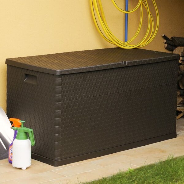 Tuinbox 120x56x63 cm polypropeen rattan bruin - Afbeelding 5