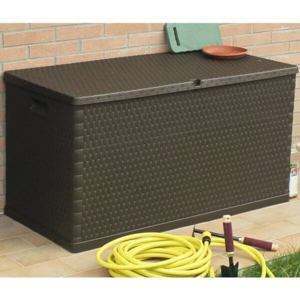 Tuinbox 120x56x63 cm polypropeen rattan bruin - Afbeelding 6