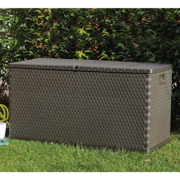 Tuinbox 120x56x63 cm polypropeen rattan bruin - Afbeelding 7