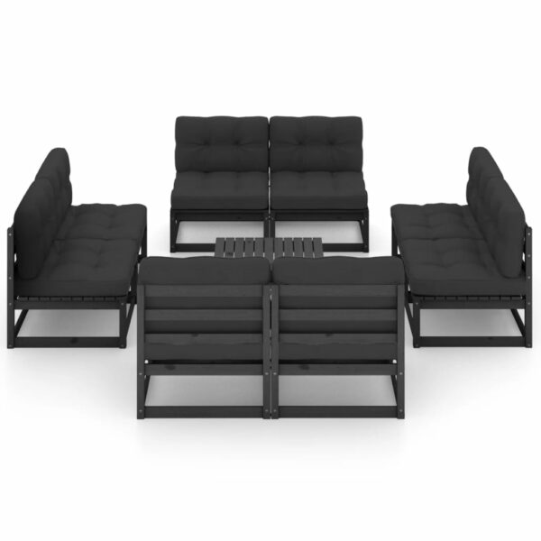 9-delige Loungeset met kussens massief grenenhout - Afbeelding 3