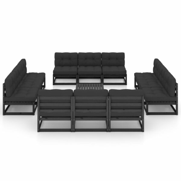13-delige Loungeset met kussens massief grenenhout - Afbeelding 2
