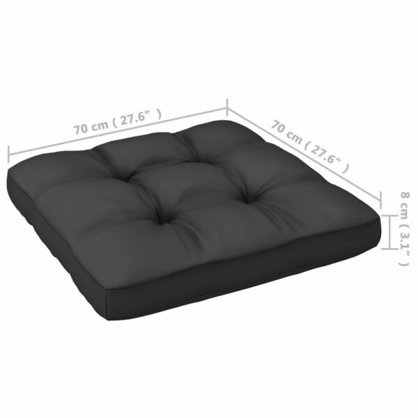 12-delige Loungeset met kussens massief grenenhout zwart - Afbeelding 11