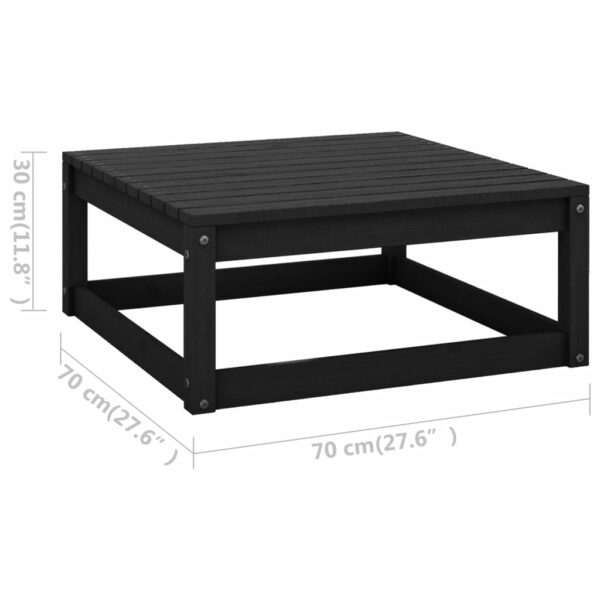 12-delige Loungeset met kussens massief grenenhout zwart - Afbeelding 11