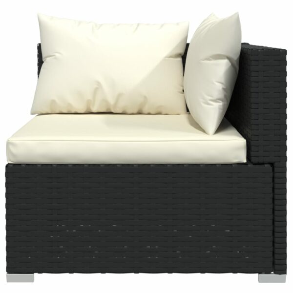 12-delige Loungeset met kussens poly rattan zwart - Afbeelding 4