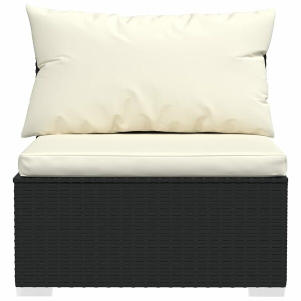 12-delige Loungeset met kussens poly rattan zwart - Afbeelding 6