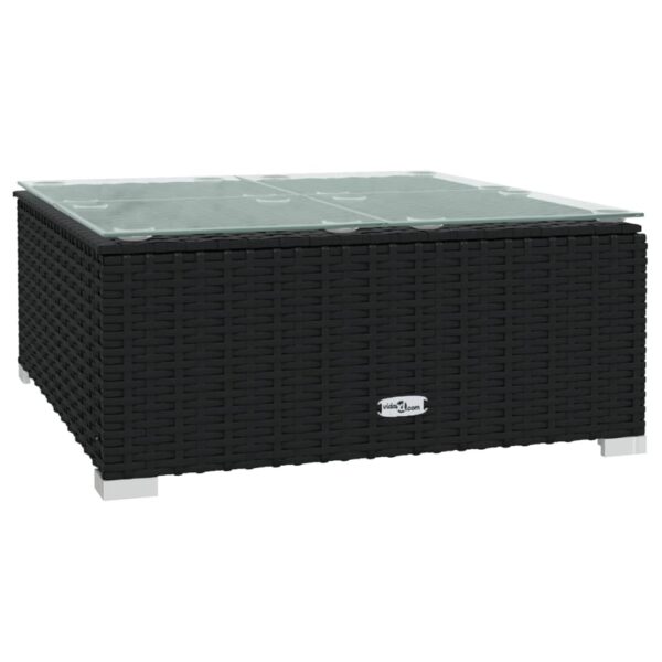 12-delige Loungeset met kussens poly rattan zwart - Afbeelding 7