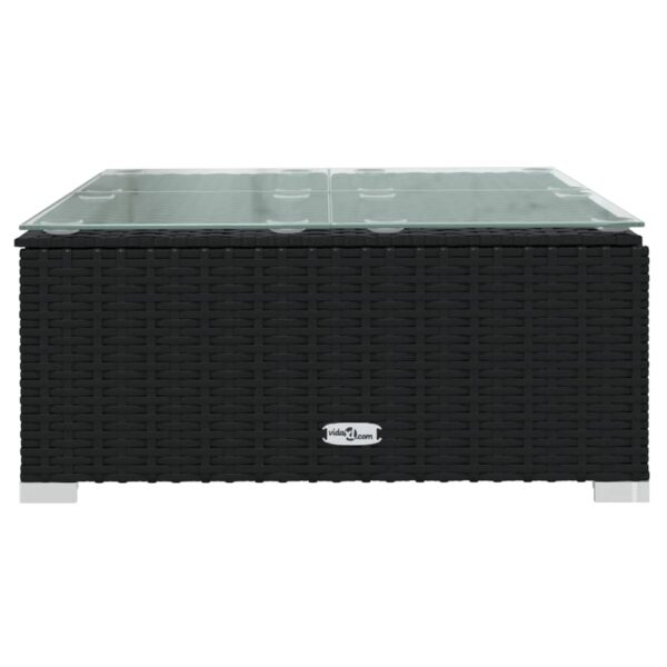 12-delige Loungeset met kussens poly rattan zwart - Afbeelding 8