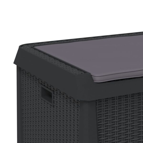 Tuinbox met zitkussen 125 L polypropeen antracietkleurig - Afbeelding 9
