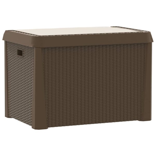 Tuinbox met zitkussen 125 L polypropeen bruin - Afbeelding 8