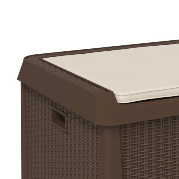 Tuinbox met zitkussen 125 L polypropeen bruin - Afbeelding 9