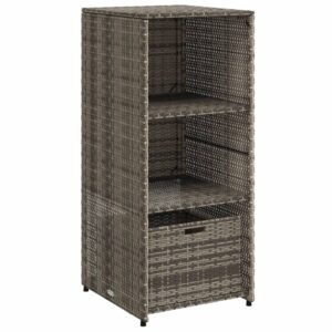 Tuinkast 50x55x115 cm poly rattan grijs