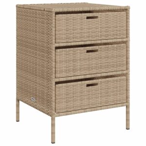 Tuinkast 55x59x80 cm poly rattan beige
