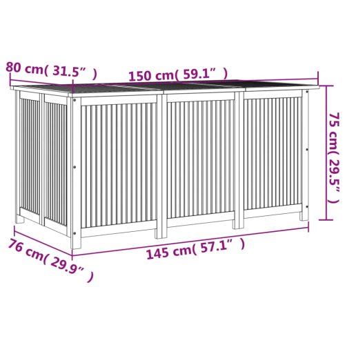 Tuinbox 150x80x75 cm massief acaciahout - Afbeelding 8