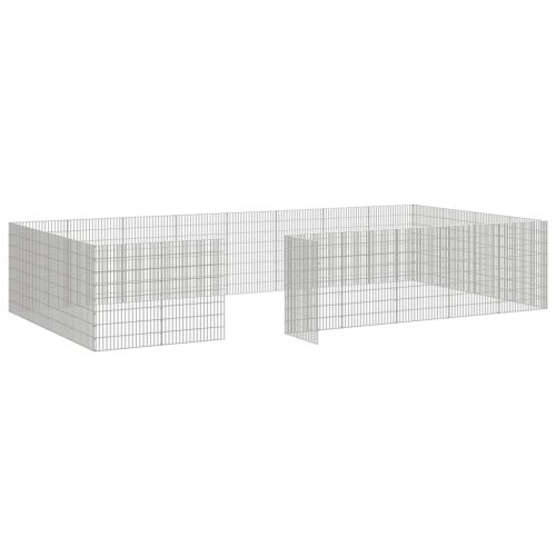 Dierenverblijf 24 panelen 54x80 cm gegalvaniseerd ijzer - Afbeelding 5
