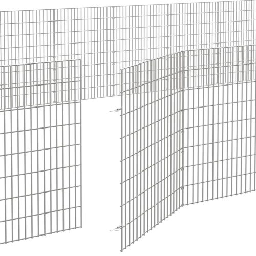 Dierenverblijf 24 panelen 54x80 cm gegalvaniseerd ijzer - Afbeelding 6