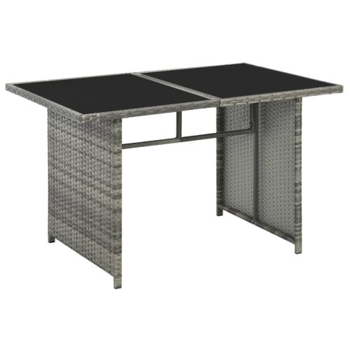 10-delige Loungeset met kussens poly rattan grijs - Afbeelding 6