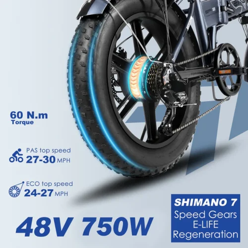 ENGWE EP-2 Pro -Fatbike 250W EU version Zwart - Afbeelding 4