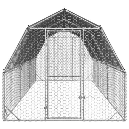 Kippenren met dak 2,5x6x2,25 m gegalvaniseerd staal - Afbeelding 3